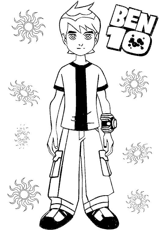 coloriage ben 10 prend la pose